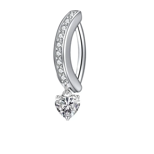 ASTM F136 titanio 14G anello <span class=keywords><strong>ombelico</strong></span> con zircone cubico a goccia penzoloni Clicker <span class=keywords><strong>ombelico</strong></span> anello Sexy donna Piercing gioielli - Product Image 5