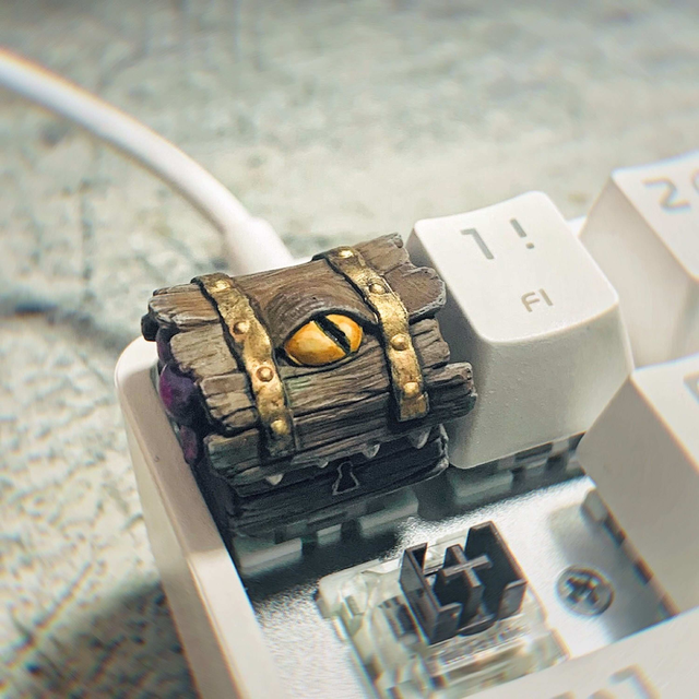 Beast Wooden Monster Eye Box Resin Handmade Artisan Keycap