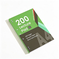Bloc de Notas Personalizado A4, 200 Páginas, Rayado de 8 mm, Papel Perforado de Repuesto, Fácil de Desprender, para la Escuela y la Universidad