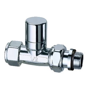 Valvola dritta cromata da 1/2 pollice con tappo per impianti idraulici - Product Image 1