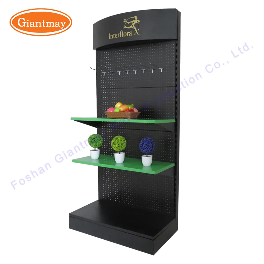 Retail Hardware Store Pegboard Tools Storage Showroom Supermarket Perforated Panel Merchandise Display Metal Rack