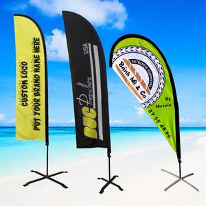 Spanduk tahan angin kustom iklan bendera pantai grosir bendera bulu putih bendera bulu dengan Logo cetak kustom - Product Image 1