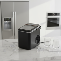 Machine à glaçons électrique portable de comptoir 12 kg/24h avec contrôle tactile, auto-nettoyante et pour glaçons en plastique, idéale pour l'hôtellerie, compatible bouteille