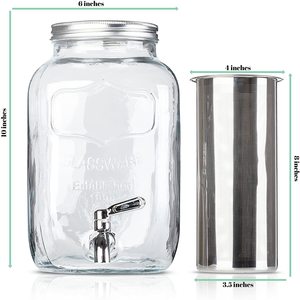 <span class=keywords><strong>Cafetera</strong></span> de fermentación en frío Premium de 1 galón, dispensador de vidrio fuerte de 4 Quart con dispensador de Metal o ABS de espiga - Product Image 2
