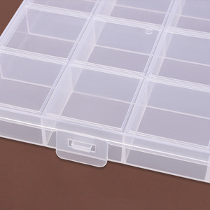 Caja de Almacenamiento de Plástico Transparente con 28 Compartimentos y Tapa, Organizador de Joyas y Abalorios, Estuche de Exhibición, Contenedor de Almacenamiento de Escritorio - Product Image 4