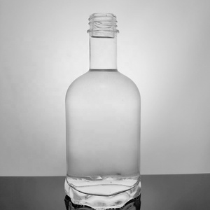 Empty Extra White Fashion Round Cylindrical GPI Screw Cap Cork Stopper <strong>Small</strong> Gin <strong>Vodka</strong> Whiskey 375ml Liquor <strong>Bottles</strong> Wholesale - Product Image 2