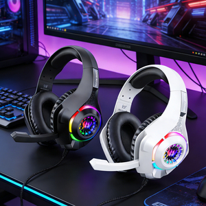 Auriculares Profesionales para Juegos con Cable, Plegables, con Bajos Estéreo, Micrófono Omnidireccional, RGB LED para PS5, PS4, PC y Laptop, Venta al Por Mayor - Product Image 1