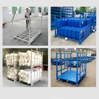 Étagère empilable en acier pour entrepôt, étagère à palettes empilable, capacité de charge de 1000 kg, étagère de stockage pliable pour le stockage de gros sacs et de cartons