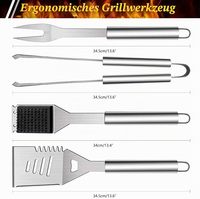 Ensemble de 10 outils de barbecue professionnels en acier inoxydable avec sac de rangement, kit d'accessoires de barbecue portable, cuisine en plein air gastronomique
