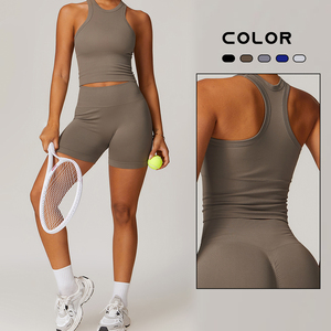 New liền mạch Trọng lượng nhẹ chạy đào tạo không tay phụ nữ thể thao phòng tập thể dục Workout thể dục thể thao Crop <span class=keywords><strong>Top</strong></span> Yoga vest - Product Image 1