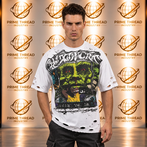 Direct Factory Men's <b>Vintage</b> Distressed <b>Graphic</b> T Shirt Men Oversized Heavyweight Cotton T-Shit Fit Digital Print Streetwear <b>Tee</b> - Product Image 1