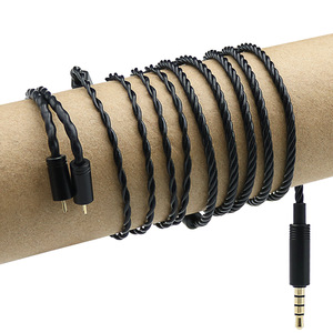 Black Four Strand 0.78mm Audio <b>Cable</b> With <b>Microphone</b> For Headphones ZSA AS10 ZS10 ES3 Moonrain Aria - Product Image 1