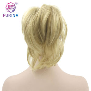 Personalizado personalizado rizado Cola de Caballo cordón corto rizado Cola de Caballo deportes Cola de Caballo diadema para chica blanca - Product Image 4