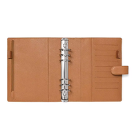 A5 A6 Budget Binder Journal Hardcover-Loose-Leaf Rings Notebook PU Leather Card Pocket Organizer with Custom Logo
