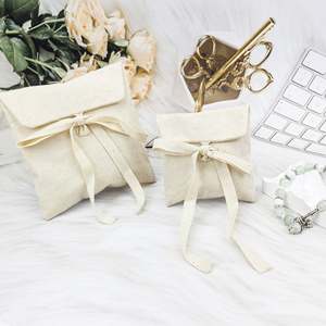 Custom Logo Organic Cotton Envelope Pouch Reusable Dust <b>Bags</b> for Clothing Shoes Socks & Watches Packaging Screen Printing - Product Image 2