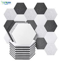 Panneaux acoustiques hexagonaux en fibre de polyester écologiques autocollants pour cinémas maison, salles de concerts, hôtels, hôpitaux