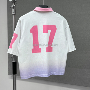 เสื้อโปโลปักลายดีไซน์เนอร์ คอปกแบบเจอร์ซีย์ ทรงบ็อกซี่ ผ้าคอตตอนหนา สไตล์สตรีทแวร์ รักบี้ โอเวอร์ไซส์ - Product Image 5