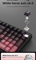 Clavier de jeu mécanique Keywin OEM 87 touches, tri-mode, hotswap, PBT, avec joint d'étanchéité, 87 touches, sans fil, RGB