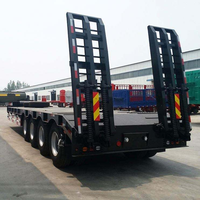 Nouvelle semi-remorque porte-équipements à plateau plat en acier pour camions pick-up, capacité de charge de 40 tonnes