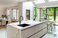 Dalle de quartz platine Wayon Borage, gris avec veines dorées, panneau de pierre moderne, durable, imperméable, écologique, pour cuisine, hôtel, plan de travail, garantie 5 ans