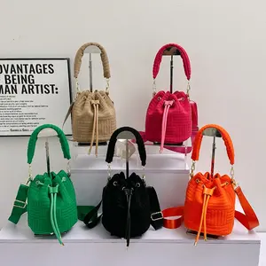 Fashion Small Hand Bags For Women Shoulder Bucket Bags Velvet Ladies Purses And Handbags 2024