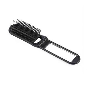<b>Hot</b> Sale Custom Logo Printed New Design Top Quality Fashion Fold Portable Ribs Shape Hair Brush <b>Comb</b> With Mirror - Product Image 4