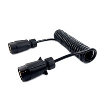 Autone TC203S 7 broches pièces de remorque Kit de fil en spirale de remorque de Type Euro avec veste en TPU et 2 bouchons
