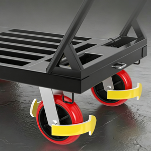 Chariot de manutention utilitaire, chariot à main pliable robuste, chariot à plateau pliable avec roues pivotantes 660 lb pour entrepôt, garage - Product Image 4