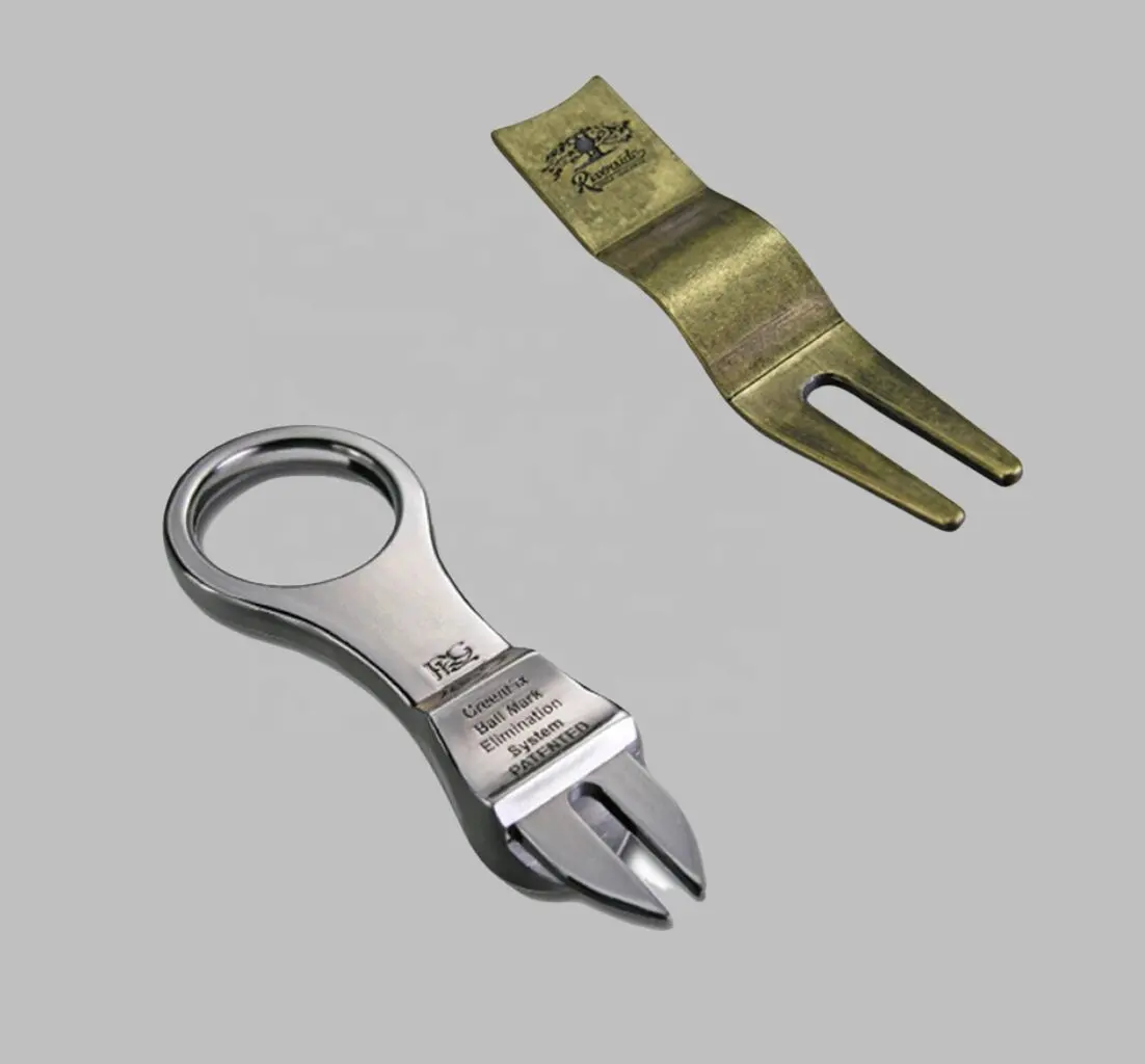 Forcella in acciaio inossidabile Golf Divot strumento di riparazione Golf Pitch Switch Blade accessori da Golf per uomo Set regalo personalizzato