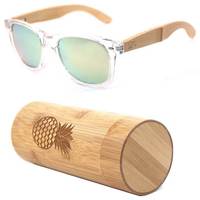Lunettes de soleil en plastique transparent avec cadre en bois, vente en gros, produits chauds du nouvel an, 100%, 2020