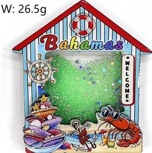 Affiche de réfrigérateur en MDF faite à la main, écologique, au design champêtre français, avec forme personnalisable - Série Océan - Product Image 1