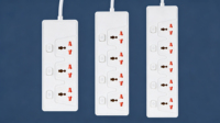 Multiprise de charge 3250W avec 3-5 prises, 2 ports USB-A et 2 ports USB-C, protection contre les surtensions, pour usage domestique