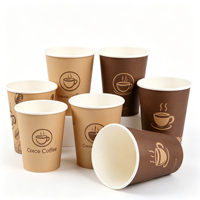 Manchons en papier ondulé kraft personnalisés avec logo imprimé pour gobelets à café et bubble tea, pour boissons chaudes