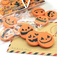 2023 gomme Halloween Expression citrouille forme ronde étudiant enfants école papeterie cadeau ensemble fournitures gomme crayon en caoutchouc