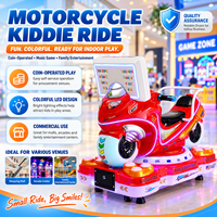 Moto à bascule pour enfants à monnayeur, machine de jeu d'arcade musicale, construction en métal et plastique, version anglaise, garantie 1 an