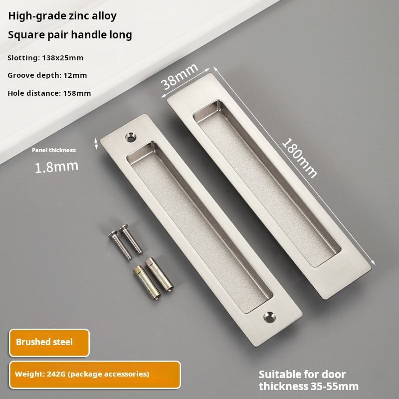 Square 180x38=brushed silver