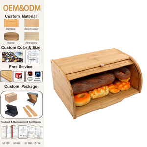 Boîte à <span class=keywords><strong>Pain</strong></span> Multifonction Moderne en Bambou et Bois Personnalisée, Organisateur de <span class=keywords><strong>Rangement</strong></span> Anti-Poussière pour la <span class=keywords><strong>Cuisine</strong></span> - Product Image 1