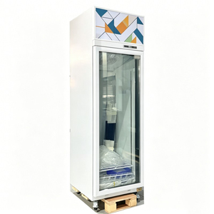 Refrigerador vertical con compresor superior, de acero inoxidable, con una sola puerta de vidrio, unidad de refrigeración para supermercados y tiendas de conveniencia. - Product Image 5