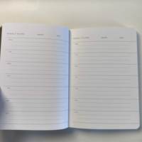 Ensemble cadeau carnet et agenda en tissu de lin avec couverture rigide estampée à chaud, 15,5 x 21,5 cm, vente en gros, personnalisé, dans une boîte en tissu de lin