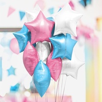 Petit ballon en forme d'étoile en feuille d'aluminium rose or noir argent bleu violet gonflable à l'air ou à l'hélium de 10 pouces pour les décorations de fête
