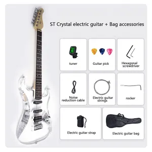 2024 chitarra elettrica personalizzata di alta qualità a 6 fili cristalli scintillanti nuova chitarra elettrica personalizzata di alta qualità