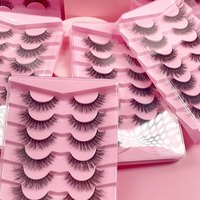 Nouvelles extensions de cils noires épaisses, style européen et américain, effet frisé et désordonné, semi-faites à la main, aspect naturel 3D, épaisseur 0,07 mm
