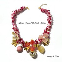 Collier rétro en corde épaisse tressée pour femme, pendentif unique en coquille Saint-Jacques, accessoire tendance, fleur en acier inoxydable, polyvalent