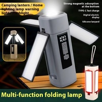 Nouveau extérieur trois feuilles Flip Portable lampe de poche suspendue pliable maison tenttélescopique Rechargeable lumière LED Camping lanterne