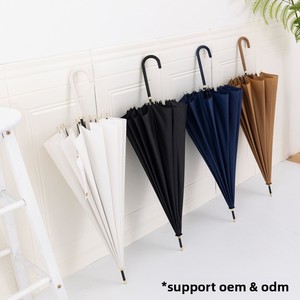 Parapluie manuel droit de style japonais, simple, grand, à 16 baleines, avec manche long, en tissu nylon 190T, diamètre ouvert 110 cm - Product Image 2