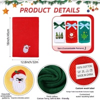 Serviettes de Noël en coton Xinshang pour enfants, serviettes cadeaux en forme de motifs de fêtes avec broderie de logo personnalisée, stock disponible, vente en gros