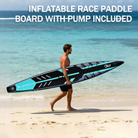 Planche de SUP gonflable de 14 pieds, nouvelle conception de planche de paddle de course et de tourisme pour l'océan et le lac
