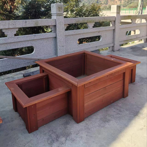 <span class=keywords><strong>Jardinière</strong></span> en <span class=keywords><strong>bois</strong></span> rectangulaire moderne de grande taille pour fleurs, plantes et légumes pour jardin extérieur - Product Image 2