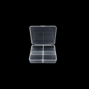Yuyi Plastics Small Square 4 Compartment Transparent Storage Box For <b>Jewelry</b> Parts Rhinestones Earrings Materials <b>Organizers</b> - Product Image 2