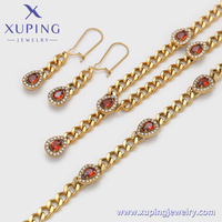 T000730425 xuping bijoux mode populaire élégant animé quotidien romantique cadeau rouge blanc zircon acier inoxydable 14K ensemble de bijoux